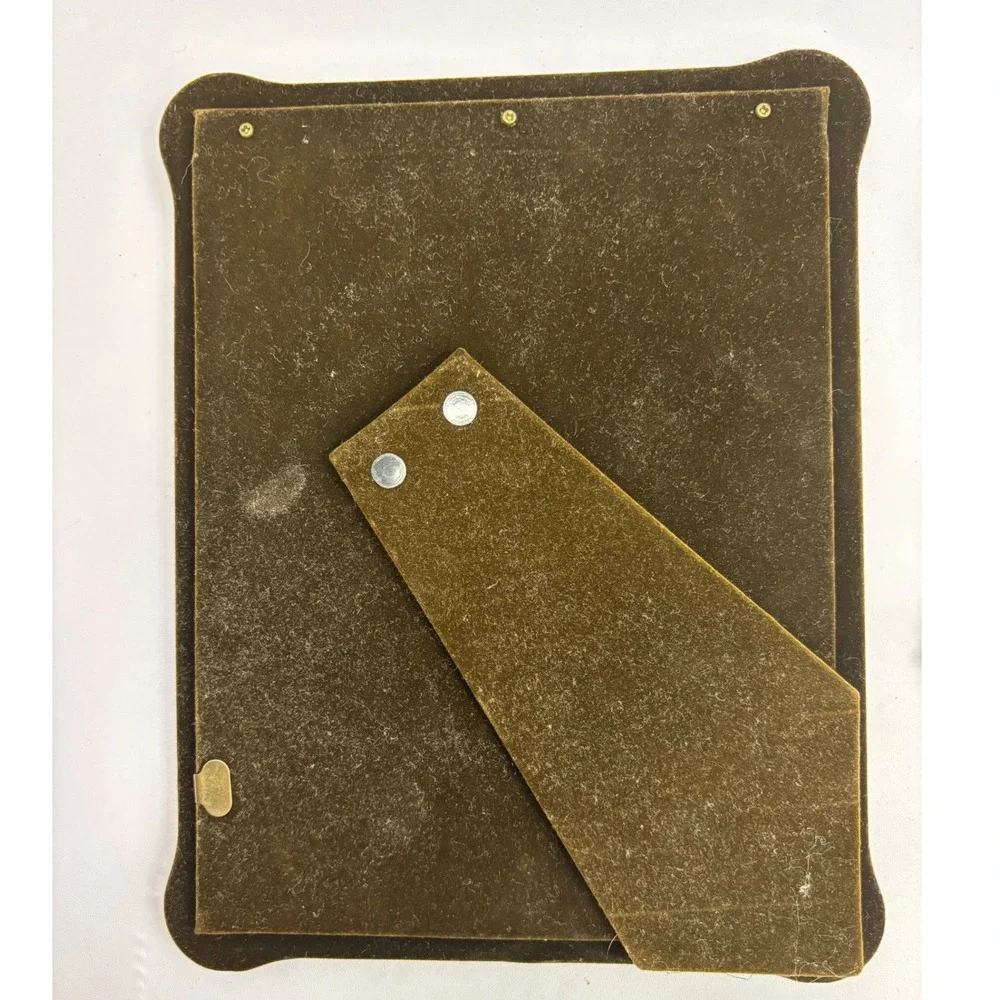 Picture‎ This Solid Brass 5x7 Picture Frame Blue Marble Inlay Bamboo Gold Trim
